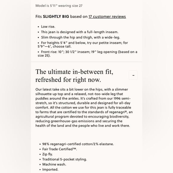 NWT J CREW Lower-rise full-length slim-wide jean in white - Picture 8 of 8